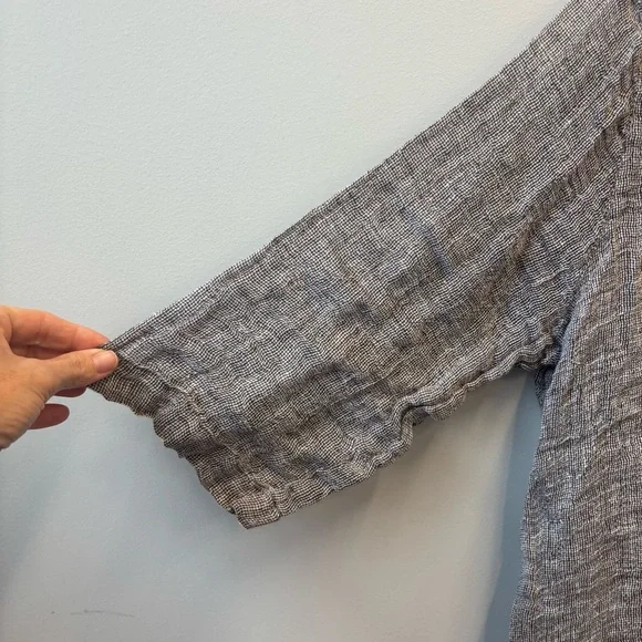 J Jill Purejill XLP Linen Top Loose Weave Boxy Blouse Gauzy - Picture 8 of 12